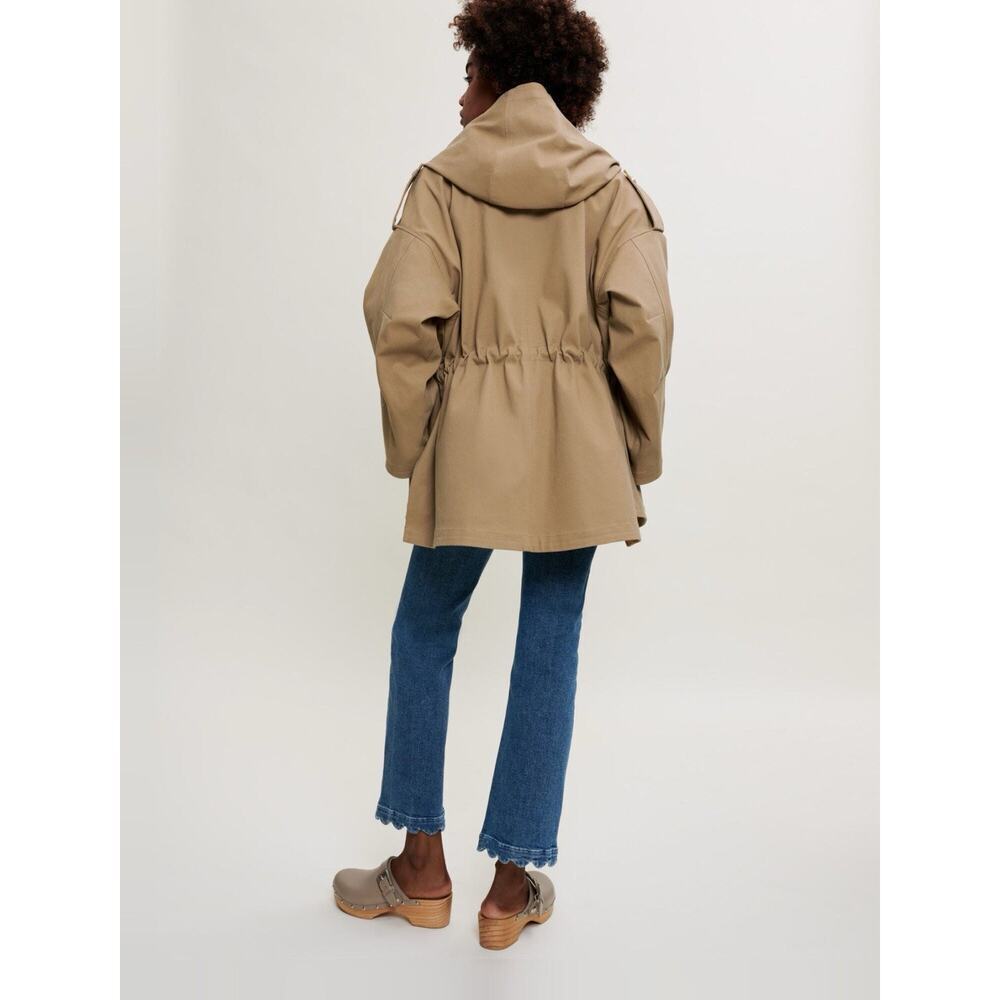 Maje Oversized Cotton Coat Camel Size 1 Small Can Fit M & L - Picture 6 of 11